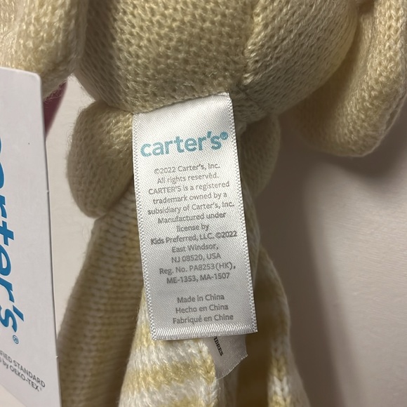 Carter’s Baby White/Yellow/Cream Teddy/Puppy Hand/Face Towel BNWT $18 - Picture 7 of 11